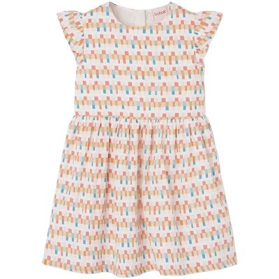 Boboli Satin Dress "Friezes" For Girl -Bci 128 PRINT 128 Boboli Satin Dress "Friezes" For Girl -Bci 128 PRINT 128