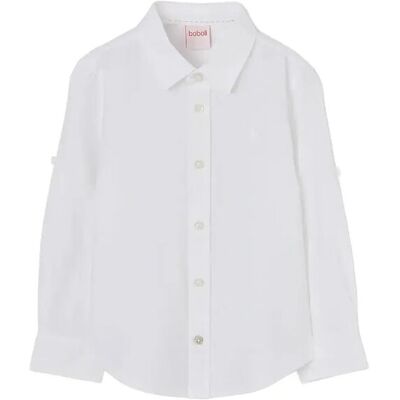 Boboli Linen Shirt Long Sleeves For Boy -Bci 162 WHITE 162 Boboli Linen Shirt Long Sleeves For Boy -Bci 162 WHITE 162