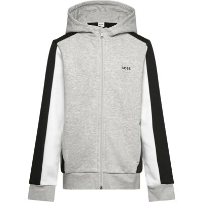 Boss Hooded Cardigan 138 CHINE GREY 138 Boss Hooded Cardigan 138 CHINE GREY 138