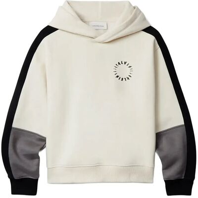 Calvin Brushed Fleece Clr Block Hoodie 140 WHITECAP GRAY 140 Calvin Brushed Fleece Clr Block Hoodie 140 WHITECAP GRAY 140