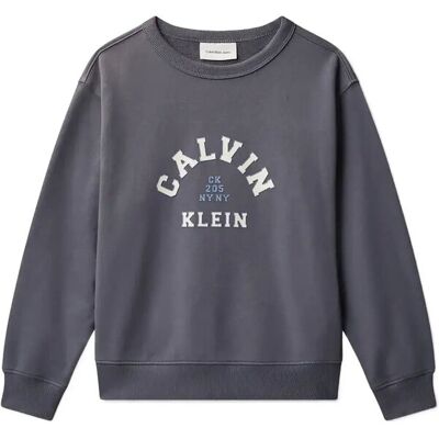 Calvin Varsity Cn Sweatshirt 164 COAL 164 Calvin Varsity Cn Sweatshirt 164 COAL 164