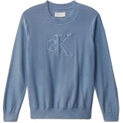 Calvin Quilted Monogram Sweater 140 SATIN BLUE 140 Calvin Quilted Monogram Sweater 140 SATIN BLUE 140
