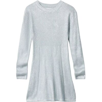 Calvin Silver Coated Ls Sweater Dress 164 SILVER 164 Calvin Silver Coated Ls Sweater Dress 164 SILVER 164