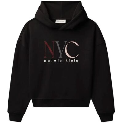 Calvin Nyc Graphic Fleece Hoodie 170 CK BLACK 170 Calvin Nyc Graphic Fleece Hoodie 170 CK BLACK 170