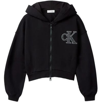 Calvin Ck Logo Terry Zip Through 116 CK BLACK 116 Calvin Ck Logo Terry Zip Through 116 CK BLACK 116