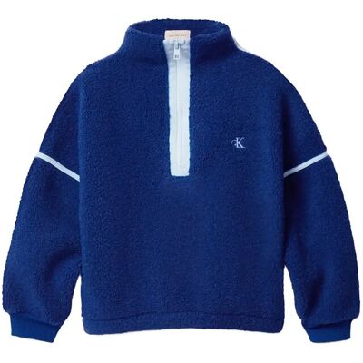 Calvin Teddy Half Zip Sweatshirt 164 BOLD BLUE 164 Calvin Teddy Half Zip Sweatshirt 164 BOLD BLUE 164