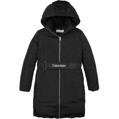 Calvin Classic Belted Coat 164 CK BLACK 164 Calvin Classic Belted Coat 164 CK BLACK 164