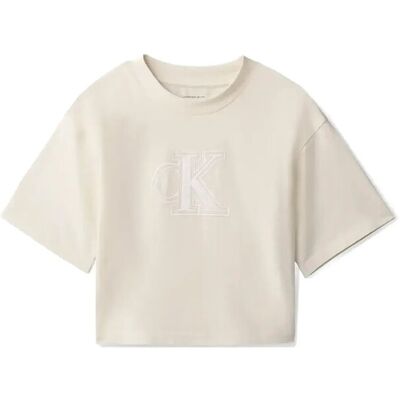 Calvin Velvet Monogram Boxy S/S T-Shirt 116 WHITECAP GRAY 116 Calvin Velvet Monogram Boxy S/S T-Shirt 116 WHITECAP GRAY 116