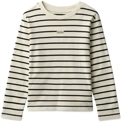 Calvin Yd Stripe L/S T-Shirt 170 WHITECAP GRAY CK BLACK 170 Calvin Yd Stripe L/S T-Shirt 170 WHITECAP GRAY CK BLACK 170