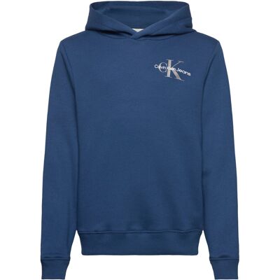 Calvin Small Monogram Hoodie 140 BLUE JEAN 140 Calvin Small Monogram Hoodie 140 BLUE JEAN 140