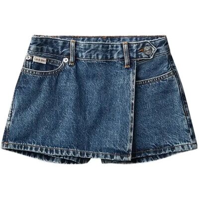 Calvin Denim Wrap Skort Beckford Wash 164 BECKFORD WASH 164 Calvin Denim Wrap Skort Beckford Wash 164 BECKFORD WASH 164