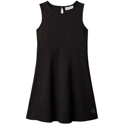 Calvin Seamed Punto Panel Slvs Dress 164 CK BLACK 164 Calvin Seamed Punto Panel Slvs Dress 164 CK BLACK 164
