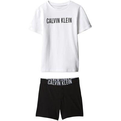 Calvin Knit Pj Set (Ss+Short) 128-140 CLASSICWHITE CKBLACK 128-140 Calvin Knit Pj Set (Ss+Short) 128-140 CLASSICWHITE CKBLACK 128-140