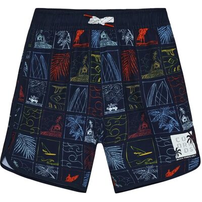 Color Kids Swim Long Shorts, Aop 134 DRESS BLUES 134 Color Kids Swim Long Shorts, Aop 134 DRESS BLUES 134