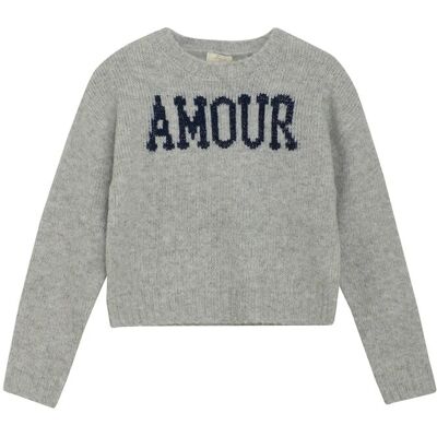 Creamie Pullover Knit 122\128 LIGHT GREY MELANGE 122\128 Creamie Pullover Knit 122\128 LIGHT GREY MELANGE 122\128