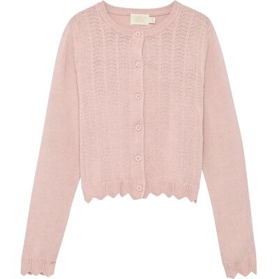 Creamie Cardigan Pointelle 122 ROSE SMOKE 122 Creamie Cardigan Pointelle 122 ROSE SMOKE 122