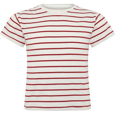 Creamie T-Shirt Ss Stripe 128 CHILI RED 128 Creamie T-Shirt Ss Stripe 128 CHILI RED 128