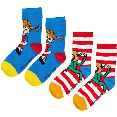 Martinex Pippi Strumpor 2St 23/26 BLUE/RED 23/26 Martinex Pippi Strumpor 2St 23/26 BLUE/RED 23/26