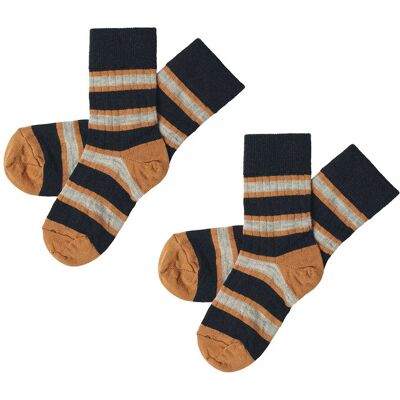 FUB 2-Pack Two-Tone Stripe Socks 19/21 DARK NAVY 19/21 FUB 2-Pack Two-Tone Stripe Socks 19/21 DARK NAVY 19/21