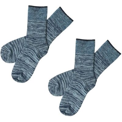 FUB 2-Pack Melange Socks 19/21 AQUA/DARK NAVY 19/21 FUB 2-Pack Melange Socks 19/21 AQUA/DARK NAVY 19/21