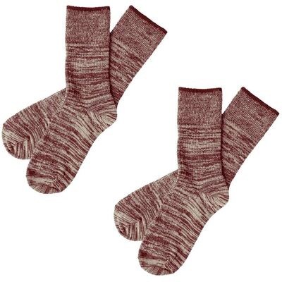 FUB 2-Pack Melange Socks 19/21 CRANBERRY/ECRU 19/21 FUB 2-Pack Melange Socks 19/21 CRANBERRY/ECRU 19/21