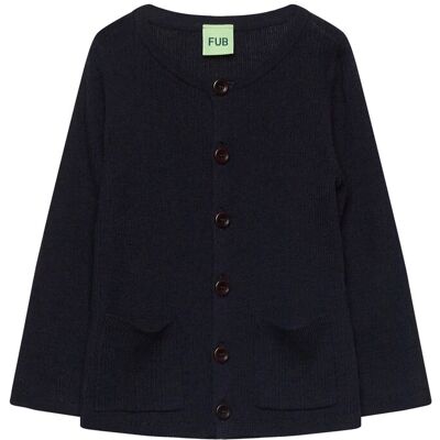 FUB Baby Rib Cardigan 56 DARK NAVY 56 FUB Baby Rib Cardigan 56 DARK NAVY 56