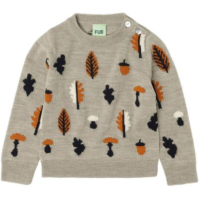FUB Baby Jaquard Sweater 68 OAT MELANGE 68 FUB Baby Jaquard Sweater 68 OAT MELANGE 68