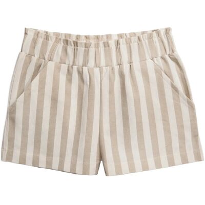 Hanevild Striped Shorts - Girl 98/104 BEIGE 98/104 Hanevild Striped Shorts - Girl 98/104 BEIGE 98/104