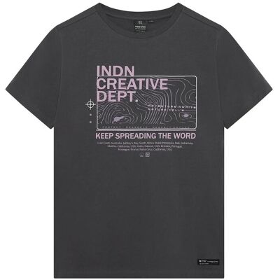 Indian Blue Jeans T-Shirt Creative 116 WASHED GREY 116 Indian Blue Jeans T-Shirt Creative 116 WASHED GREY 116