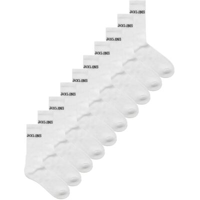 Jack & Jones Jacregen Tennis Socks 10 Pack Jnr Ln 33-37 WHITE 33-37 Jack & Jones Jacregen Tennis Socks 10 Pack Jnr Ln 33-37 WHITE 33-37