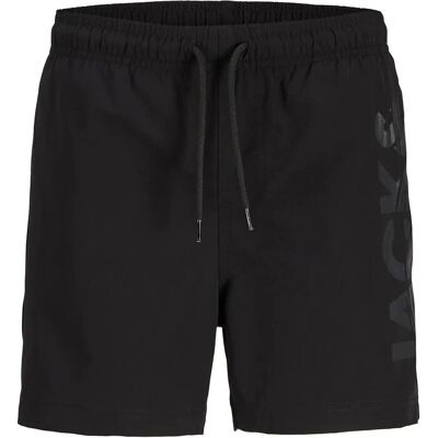 Jack & Jones Jpstmaui Wave Logo Swim Shorts Jnr 164 BLACK 164 Jack & Jones Jpstmaui Wave Logo Swim Shorts Jnr 164 BLACK 164