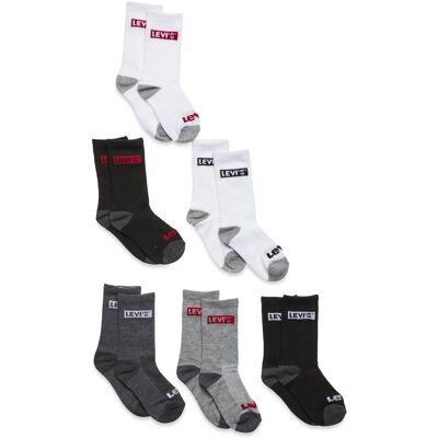 Levi's ® Core Crew Length Socks 6-Pack 23.5-27 GREY 23.5-27 Levi's ® Core Crew Length Socks 6-Pack 23.5-27 GREY 23.5-27