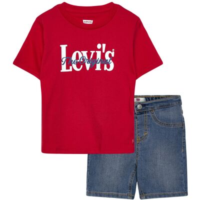 Levi's ® Logo Tee And Denim Shorts 2-Piece Set 62 URBAN RED 62 Levi's ® Logo Tee And Denim Shorts 2-Piece Set 62 URBAN RED 62