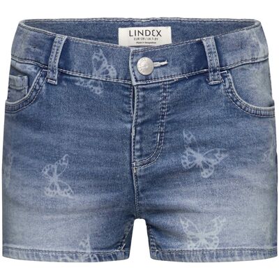 Lindex Shorts Denimjersey Butterflies 92 DENIM BLUE 92 Lindex Shorts Denimjersey Butterflies 92 DENIM BLUE 92