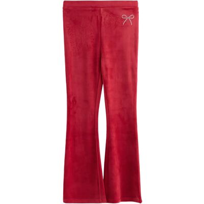 Lindex Utsvängda Byxor I Velour 164 DARK RED 164 Lindex Utsvängda Byxor I Velour 164 DARK RED 164