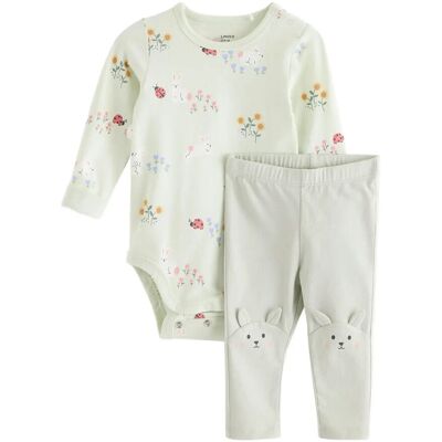 Lindex Set - Bodysuit And Leggings 86 LIGHT DUSTY GREEN 86 Lindex Set - Bodysuit And Leggings 86 LIGHT DUSTY GREEN 86