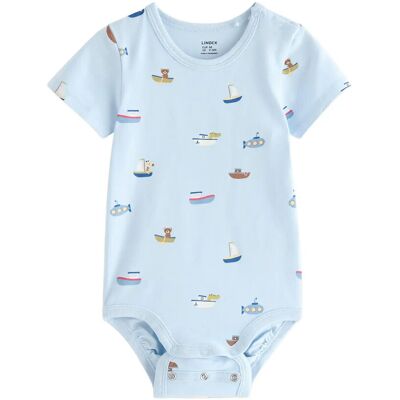 Lindex Short-Sleeved Bodysuit 74 LIGHT BLUE 74 Lindex Short-Sleeved Bodysuit 74 LIGHT BLUE 74