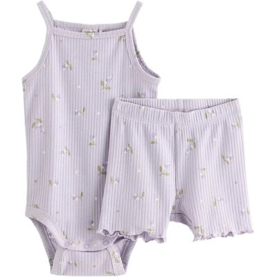 Lindex Set With Bodysuit And Cycling Shorts 74 LIGHT DUSTY LILAC 74 Lindex Set With Bodysuit And Cycling Shorts 74 LIGHT DUSTY LILAC 74