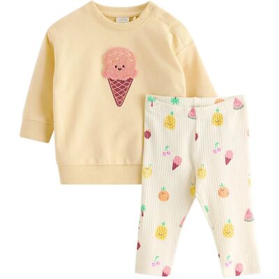 Lindex Set With Sweatshirt And Leggings 62 LIGHT DUSTY YELLOW 62 Lindex Set With Sweatshirt And Leggings 62 LIGHT DUSTY YELLOW 62