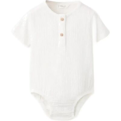 Mango Cotton Bodysuit Buttons 12-18M NATURAL WHITE 12-18M Mango Cotton Bodysuit Buttons 12-18M NATURAL WHITE 12-18M