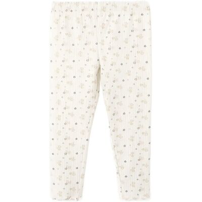 Mango Ribbed Floral Leggings 9-12M LIGHT BEIGE 9-12M Mango Ribbed Floral Leggings 9-12M LIGHT BEIGE 9-12M