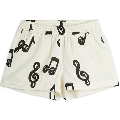 Mini Rodini Note Aop Muslin Shorts 80/86 WHITE 80/86 Mini Rodini Note Aop Muslin Shorts 80/86 WHITE 80/86