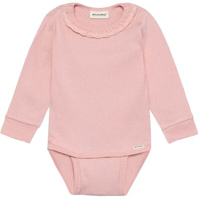 Minymo Body Ls Rib 56 SILVER PINK 56 Minymo Body Ls Rib 56 SILVER PINK 56
