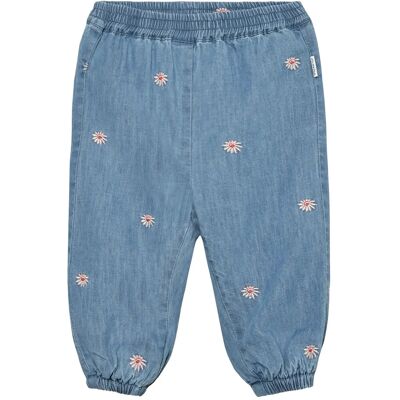 Minymo Pants Emb. Chambray W. Lining 68 FADED DENIM 68 Minymo Pants Emb. Chambray W. Lining 68 FADED DENIM 68