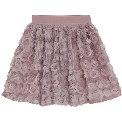 Minymo Skirt W. Mesh Flowers 98 WOODROSE 98 Minymo Skirt W. Mesh Flowers 98 WOODROSE 98