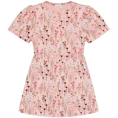 Minymo Dress Aop Rib 122 SILVER PINK 122 Minymo Dress Aop Rib 122 SILVER PINK 122