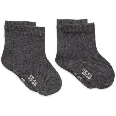 Minymo Ankle Sock (2-Pack) 19\22 DARK GREY MELANGE 19\22 Minymo Ankle Sock (2-Pack) 19\22 DARK GREY MELANGE 19\22