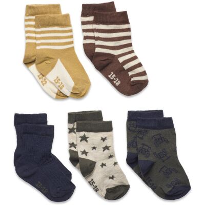 Minymo Sock W. Pattern (5-Pack) 31\34 THRUSH 31\34 Minymo Sock W. Pattern (5-Pack) 31\34 THRUSH 31\34