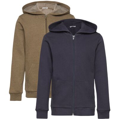 Minymo Sweat Jacket W. Hood (2-Pack) 98 DARK OLIVE 98 Minymo Sweat Jacket W. Hood (2-Pack) 98 DARK OLIVE 98