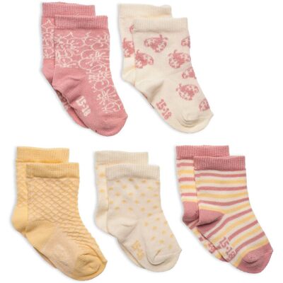 Minymo Socks W. Pattern (5-Pack) 19/22 ASH ROSE 19/22 Minymo Socks W. Pattern (5-Pack) 19/22 ASH ROSE 19/22